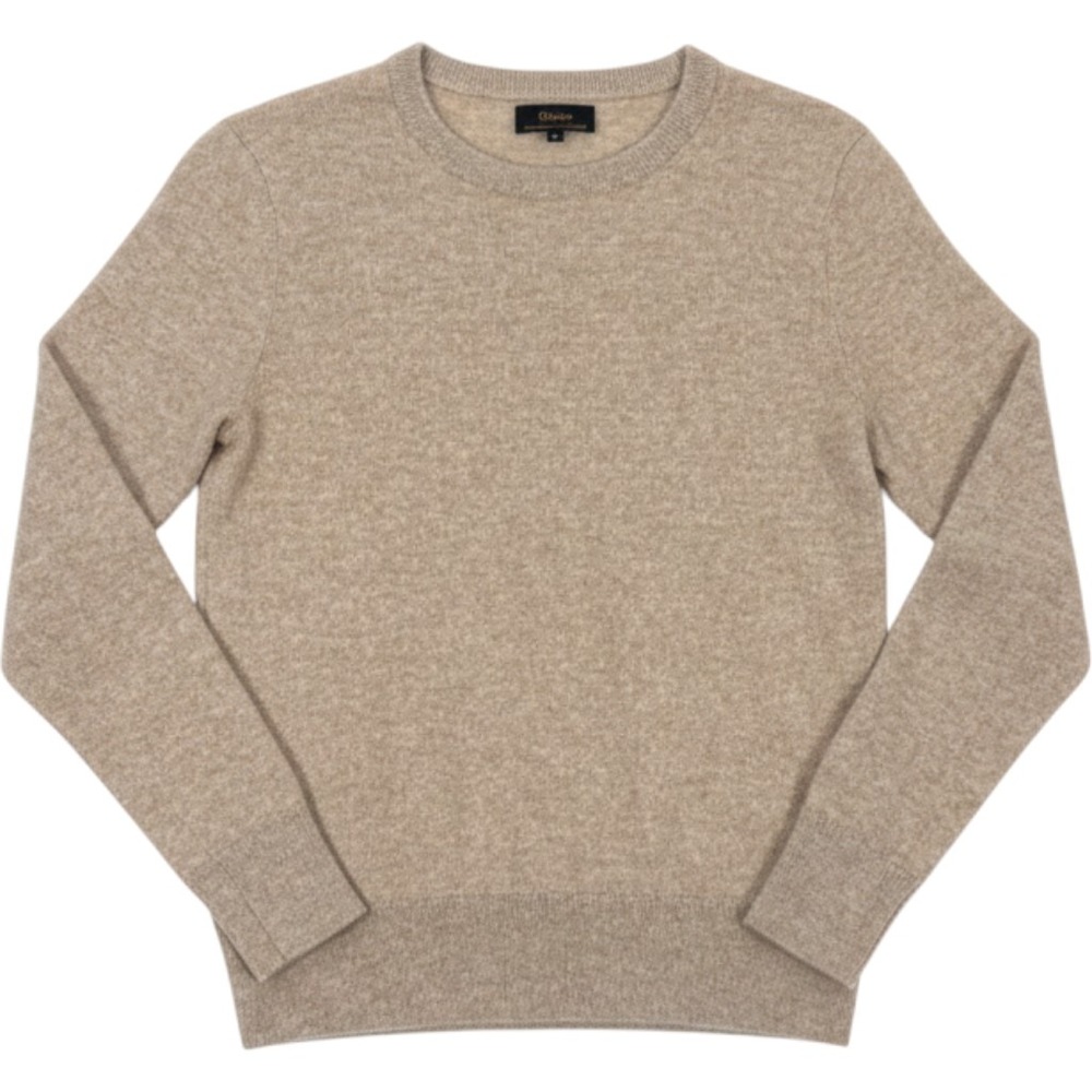 Quince 100% Mongolian Cashmere Crew Neck Sweater Oatmeal Beige Small